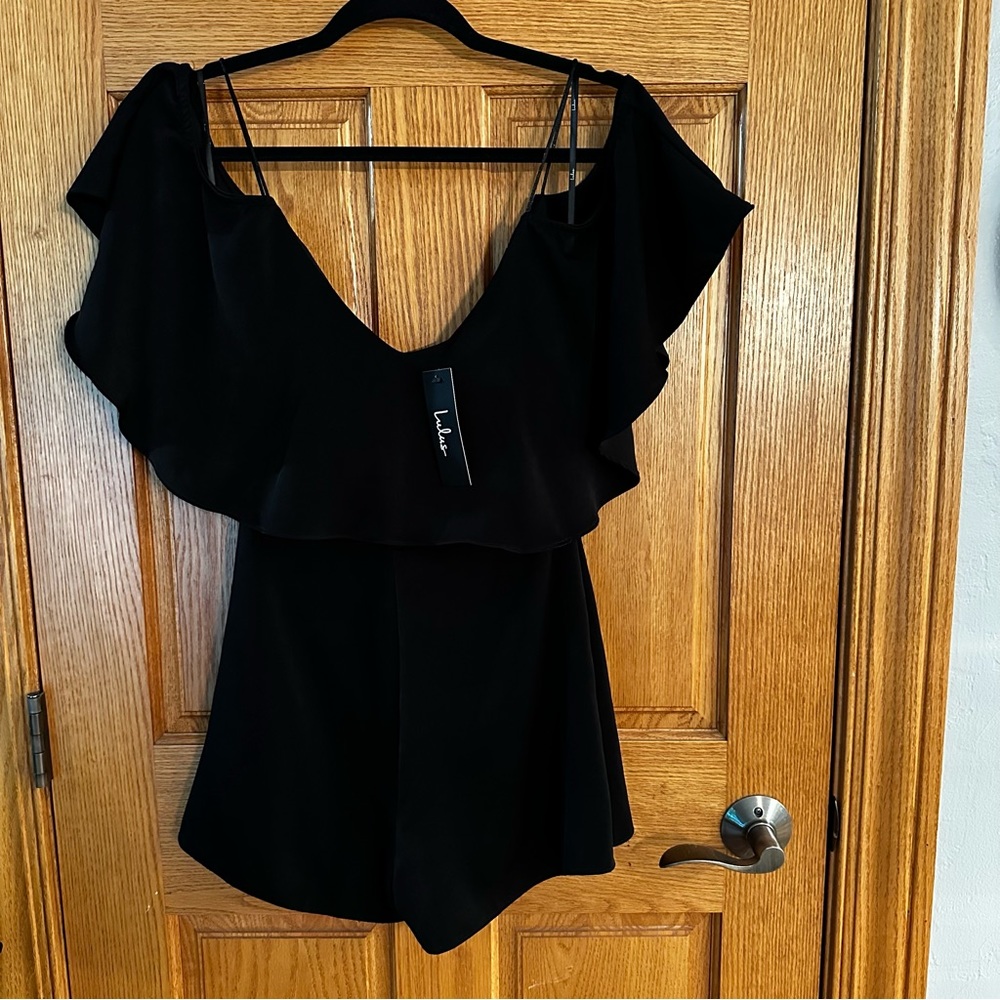 Lulu's Black Ruffled Jumpsuit